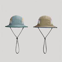 Sombrero de Pesca, Senderismo, Caza y Camping de Secado Rápido, Impermeable, para Hombre, de Poliéster y Nailon, con Malla, Tipo Boonie
