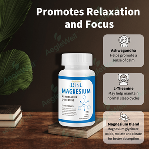 Aeglewell Produit le plus vendu Capsules <span class=keywords><strong>de</strong></span> MAGNESIUM 15-en-1 - Apaise l'<span class=keywords><strong>humeur</strong></span>, améliore le sommeil Bon sommeil Aide au sommeil Supplément <span class=keywords><strong>de</strong></span> magnésium - Product Image 5