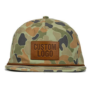 Gorra de Camionero de 5 Paneles con Visera Plana, Diseño de Parche de Cuero Personalizado con Logotipo OEM, Gorras de Poliéster, Gorra Clásica con Cierre a Presión y Logotipo Bordado - Product Image 6
