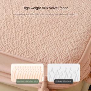 Couvre-lit <span class=keywords><strong>en</strong></span> velours de lait monobloc automne hiver épaissi corail velours matelas <span class=keywords><strong>housse</strong></span> de protection Polyester <span class=keywords><strong>drap</strong></span> de lit chaud - Product Image 3