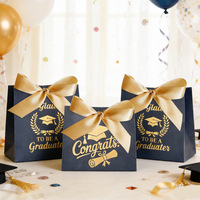 Sac d'emballage personnalisé pour cadeaux de chocolat en forme de toque de bachelier, boîtes à bonbons pour la décoration de la cérémonie de remise des diplômes, sac pour la célébration de la remise des diplômes