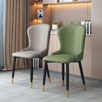 Chaises de salle à manger rembourrées en gros, dossier incurvé avec coussin confortable, structure en métal blanc pour l'approvisionnement des hôtels