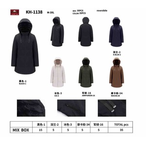 HDJ Giacca antivento da donna taglie forti KG1109 Capospalla reversibile con cappuccio M 3XL - Product Image 1