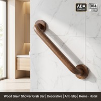 Barre d'appui murale de salle de bain en acier inoxydable 304 de haute qualité, motif grain de bois, pour personnes âgées et handicapées, main courante de sécurité