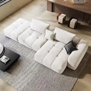 Sofás modernos para sala de estar, conjunto de sofá de canto luxuoso branco profundo, 7 lugares, móveis grandes, sofá l