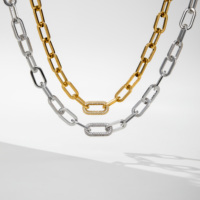 YF5144 Bijoux de mode plaqué or 18 carats en acier inoxydable, ensemble collier, bracelet et boucles d'oreilles avec chaîne épaisse à fermoir et breloque en zircon cubique