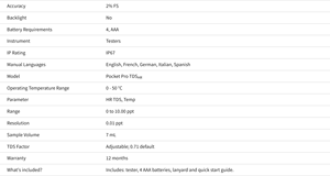 เครื่องวัดค่า TDS รุ่น HACH Pocket Pro – เครื่องทดสอบคุณภาพน้ำแบบพกพาพร้อมการวัดค่า TDS ความละเอียดสูง - Product Image 4
