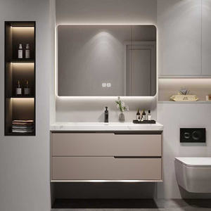 <span class=keywords><strong>Mobile</strong></span> <span class=keywords><strong>Bagno</strong></span> Moderno con Lavabo Singolo/Doppio, <span class=keywords><strong>Mobile</strong></span> Sospeso in Legno Massello con Specchio Smart, <span class=keywords><strong>Mobile</strong></span> Lavabo da <span class=keywords><strong>Bagno</strong></span> - Product Image 1