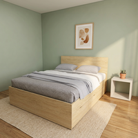 Cadre de lit double moderne en bois avec design à panneaux Modèle 2257 Meubles de chambre à coucher SILVER