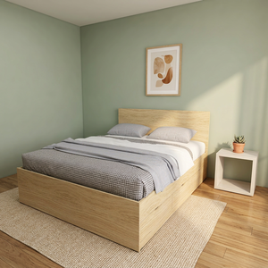 Cadre de lit double moderne en bois avec design à panneaux Modèle 2257 Meubles de chambre à coucher SILVER - Product Image 2