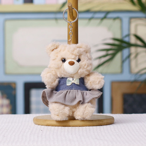 En gros, porte-clés pendentif <span class=keywords><strong>ours</strong></span> en peluche mignon avec jupe en jean, <span class=keywords><strong>ours</strong></span> de dessin animé personnalisé, jouet en peluche doux <span class=keywords><strong>et</strong></span> moelleux, animal en peluche OEM - Product Image 2