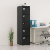 Armoire de classement mobile élégante en acier, 5 tiroirs verrouillables, meuble de rangement de bureau en métal