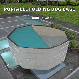 Cage à chien pliable en métal portable avec enclos d'exercice à motif solide respirant pour animaux de compagnie pour l'entraînement et l'exercice - Product Image 2