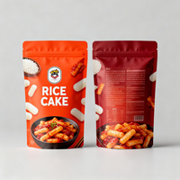 Sachet d'emballage alimentaire en plastique personnalisé avec fenêtre, refermable, pour farine, riz et gâteaux