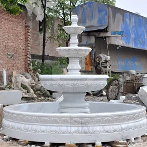 Outdoor Natural Stone Water Fountain Garden Large 3 Tiers Stone Marble Water Fountain