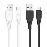 Kabel USB Standar Micro-USB dengan Pengisian Cepat 3A, Bahan TPE, Konduktor Tembaga Murni, Konektor Tipe-C, Kecepatan Pengisian Cepat