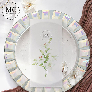 Trang trí melamine dịch vụ sạc tấm cho nhà 13inch bạc tấm ăn tối kim cương mô hình lấp lánh - Product Image 3