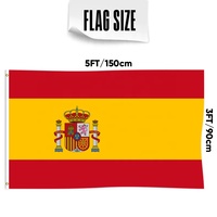 Drapeau national espagnol personnalisé 3x5 pieds, bannière de pays du monde pour festivals et événements, 100% polyester résistant aux UV