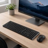 2.4G Wireless Plug-and-Play Ergonomic Keyboard Mouse Set Hot-Selling Item Supports Tablets & Phones