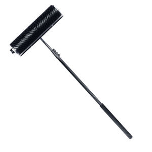 Solar Panel Cleaning Roller Brush with Soft PP and Nylon Bristles Telescopic Long Handle for PV System Maintenance - Product Image 1