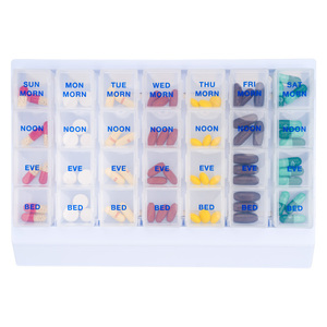 <span class=keywords><strong>Pilulier</strong></span> Portable de voyage <span class=keywords><strong>mensuel</strong></span> am/pm boîtes à médicaments organisateur de pilules pour 7 jours 28 compartiments - Product Image 3