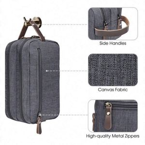 Sac de toilette pour homme en nylon imperméable, double couche, en tissu Oxford, pour maquillage et cosmétiques, portable, très vendu - Product Image 3
