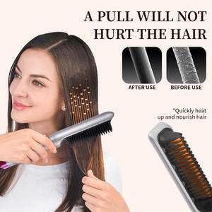 Dsp Dansong Hair Styler 3 In 1 Multifunctional Electric Curling Straightening <b>Brush</b> Fast <b>Heating</b> For Dry Hair - Product Image 1