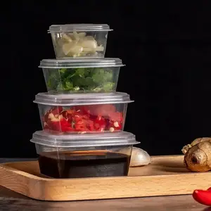 Envases de plástico de 1oz, 2oz, 3oz, 4oz, forma cuadrada, taza de salsa cuadrada de plástico PP desechable <span class=keywords><strong>con</strong></span> <span class=keywords><strong>tapa</strong></span> <span class=keywords><strong>con</strong></span> bisagras, caja de plástico pequeña - Product Image 4