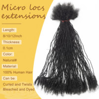 Dreadlocks 100% Cheveux Humains Noirs Naturels Pouvant Être Décolorés et Teints Micro Inter Locs 0,1 cm Extensions Sister Locs pour Femme Noire