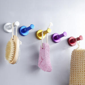 Chengming Sanitary Ware Colorful Round Wall Mounted Clothes <b>Hooks</b> Punch Free Polished Finish For <b>Kitchen</b> Bathroom Storage - Product Image 2