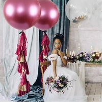 Lot de 10 ballons sphériques ronds en latex réutilisables de 36 pouces, couleur violet