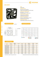 YCCFAN 50x50x15mm 5015 YDH5015C12F 12V 6000rpm 15.57cfm Ventilador de refrigeración de CC Ventilador de flujo axial