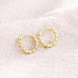 Orecchini a Cerchio Minimalisti con Perline per Donne, Semplici Orecchini Rotondi a Cerchio, Gioielli di Moda Quotidiana - Product Image 3