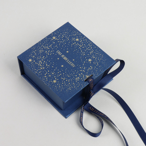 Custom logo <b>square</b> Cardboard Gift Box with Ribbon Bow - Product Image 1