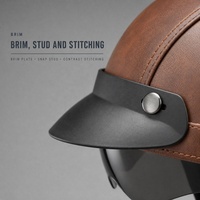 Casque vintage, coque ABS, type demi-casque rétro avec lunettes optionnelles pour moto Harley, scooter, protection de la tête pour adulte