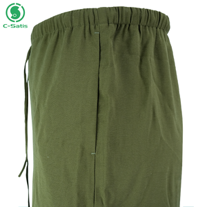 Pantaloni da Uomo <span class=keywords><strong>Verde</strong></span> Oliva con Elastico in Vita e Coulisse, Casual, Larghi, Dritti, Personalizzabili in Nylon Cotone <span class=keywords><strong>Lino</strong></span> con Tasche Laterali - Product Image 5