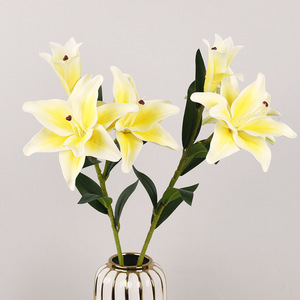 ช่อดอกลิลลี่ประดิษฐ์ ผ้าไหม คุณภาพสูง สำหรับตกแต่งงานแต่งงานและบ้าน สไตล์คลาสสิก รุ่น QH-57059 - Product Image 2