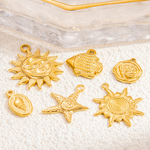 Pendentif en acier inoxydable, formes mixtes, plaqué or, pour la fabrication de colliers, accessoires de bijoux DIY PJ91607 - Product Image 1