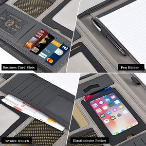 A4 fermuarlı ofis dizüstü fonksiyonlu şarj dizüstü bilgisayar ile 8000mAh kablosuz güç banka - Product Image 4