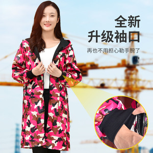 <b>Dropshipping</b> Shopify Autumn Winter Hooded Camouflage Fleece Lined Warm Thick Work Coat Long Sleeve Apron Unisex Adult Outdoor - Product Image 2