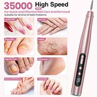 Machine à ongles professionnelle portable 35000 tr/min, faible bruit, écran LCD, lime électrique pour acrylique et gel, usage salon et domicile