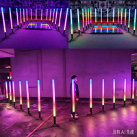 Tube LED sans fil à piles, 360 degrés, RGBWA 5-en-1, contrôle APP DMX, 32 pixels, 1750K-10000K, directement de l'usine OEM