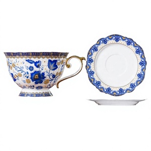 Blue and White Eco-Friendly Ceramic Afternoon Tea <b>Cup</b> <b>Saucer</b> Bone China Coffee <b>Cup</b> European Tea Set 200ML - Product Image 2
