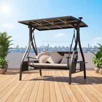 Mobilier de patio élégant en métal 3 places Durable Outdoor Leisure Swing Canopy Gazebo Bed Frame Queen Size Home Coussins Pergola