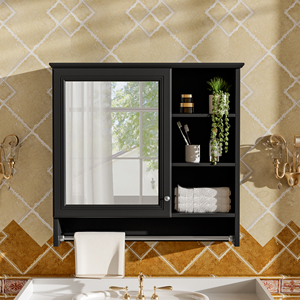 Gabinete con Espejo de Pared de 30 Pulgadas con Estante Ajustable y Bisagras de Cierre Suave para Baño - Product Image 5
