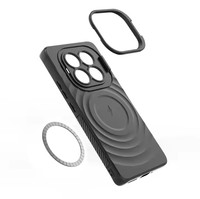 Funda de Teléfono con Soporte Magnético Antigolpes y Diseño de Onda para Xiaomi Redmi Note 14 Pro Plus 5G con Protector de Cámara