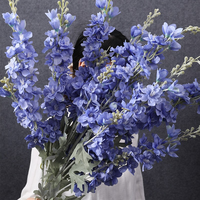 Série de fleurs en soie bleue Décoration de mariage Arrangement floral Bleu marine royal Bleu clair poussiéreux Fleurs artificielles Roses artificielles