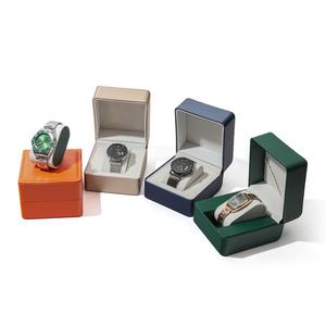 Custom Logo Lychee Pattern PU Leather <b>Watch</b> <b>Box</b> Packaging <b>Case</b> Wristwatch Jewelry Gift Display Organizer - Product Image 5