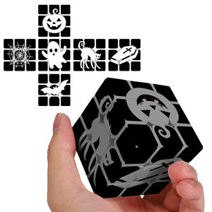 Cube de vitesse 3x3 lumineux à motif Halloween qui brille dans le noir, avec trous, cube de <span class=keywords><strong>puzzle</strong></span> magique lumineux, jeu de réflexion, jouet, peinture UV pour enfants - Product Image 3