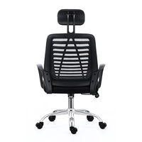 Chaise de bureau de direction ergonomique haut de gamme réglable en hauteur, en tissu noir, avec base en acier, accoudoirs fixes, design rotatif, style moderne